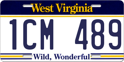 WV license plate 1CM489