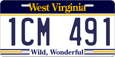 WV license plate 1CM491