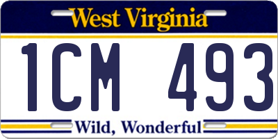 WV license plate 1CM493