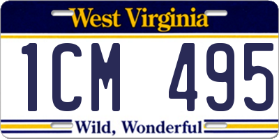 WV license plate 1CM495
