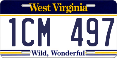 WV license plate 1CM497