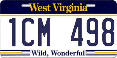 WV license plate 1CM498