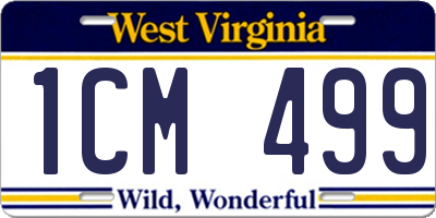 WV license plate 1CM499