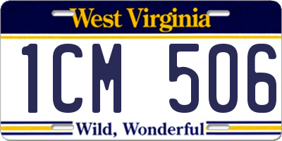WV license plate 1CM506