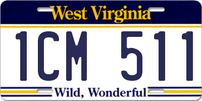 WV license plate 1CM511