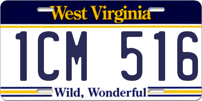 WV license plate 1CM516