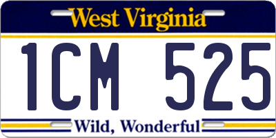 WV license plate 1CM525