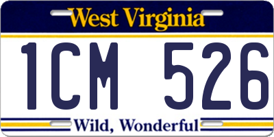 WV license plate 1CM526