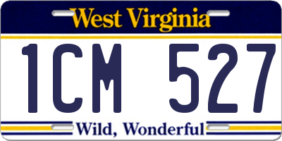 WV license plate 1CM527