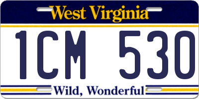 WV license plate 1CM530