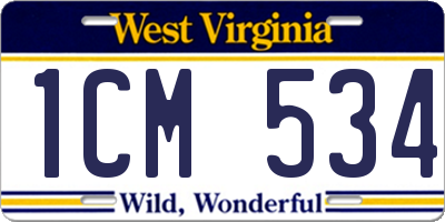WV license plate 1CM534