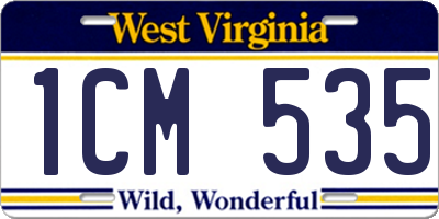WV license plate 1CM535