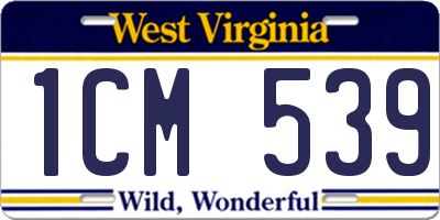 WV license plate 1CM539