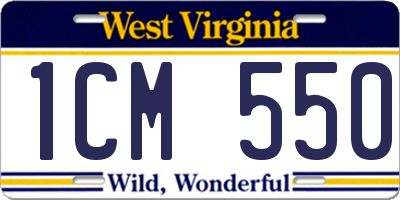 WV license plate 1CM550