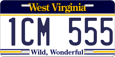 WV license plate 1CM555