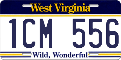 WV license plate 1CM556