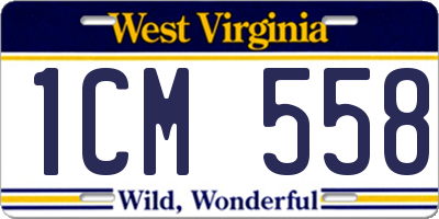 WV license plate 1CM558