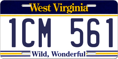 WV license plate 1CM561