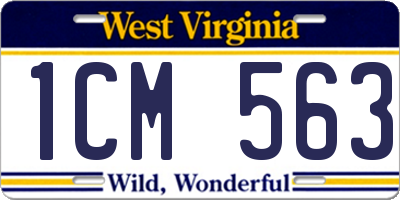 WV license plate 1CM563