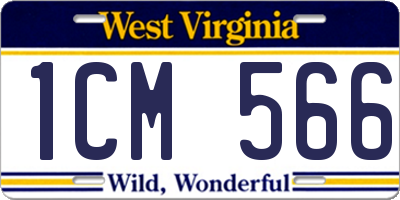 WV license plate 1CM566