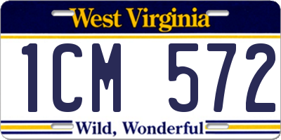 WV license plate 1CM572