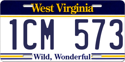 WV license plate 1CM573