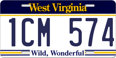 WV license plate 1CM574