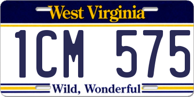WV license plate 1CM575