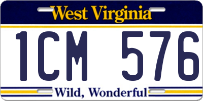 WV license plate 1CM576