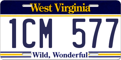 WV license plate 1CM577