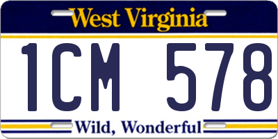 WV license plate 1CM578