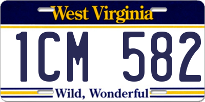 WV license plate 1CM582