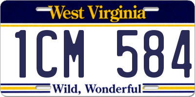 WV license plate 1CM584