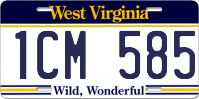 WV license plate 1CM585