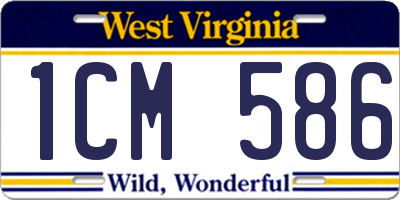 WV license plate 1CM586