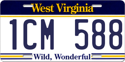 WV license plate 1CM588
