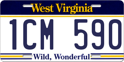 WV license plate 1CM590