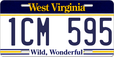 WV license plate 1CM595