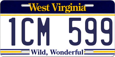 WV license plate 1CM599