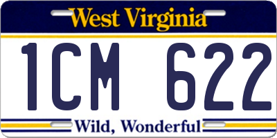 WV license plate 1CM622