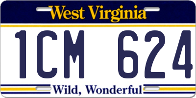 WV license plate 1CM624