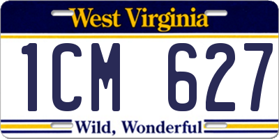 WV license plate 1CM627