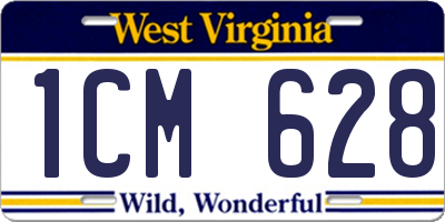 WV license plate 1CM628