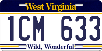 WV license plate 1CM633