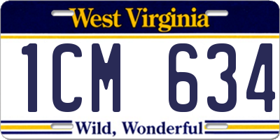 WV license plate 1CM634