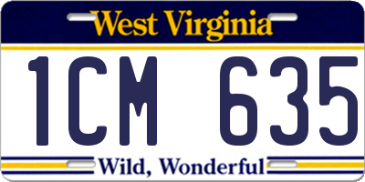 WV license plate 1CM635