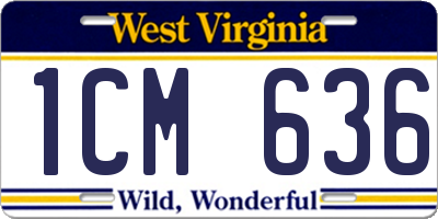 WV license plate 1CM636