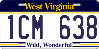 WV license plate 1CM638