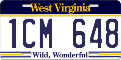 WV license plate 1CM648