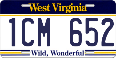 WV license plate 1CM652